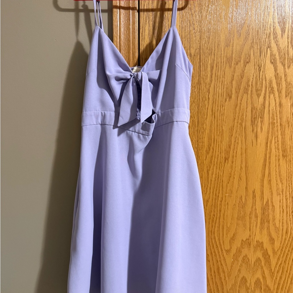 Lavender Spaghetti Strap Dress with Bow